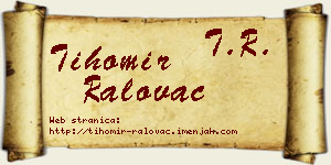 Tihomir Ralovac vizit kartica